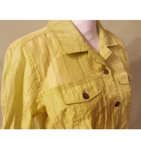 Chicos Blouse Womens Size 1 Sheer Button Down - Picture 2 of 7